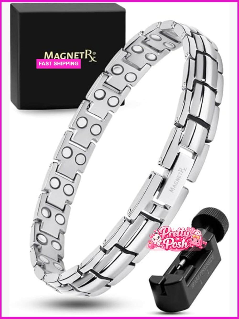Ultra Strength Magnetic Bracelet - Adjustable Titanium Fine Jewelry